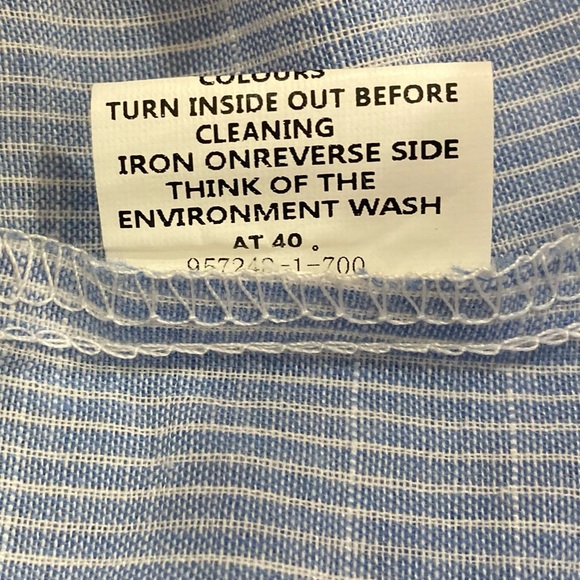 Awesome gracile light-weight thin cat pocket blue micro stripe smock top large - Picture 8 of 8